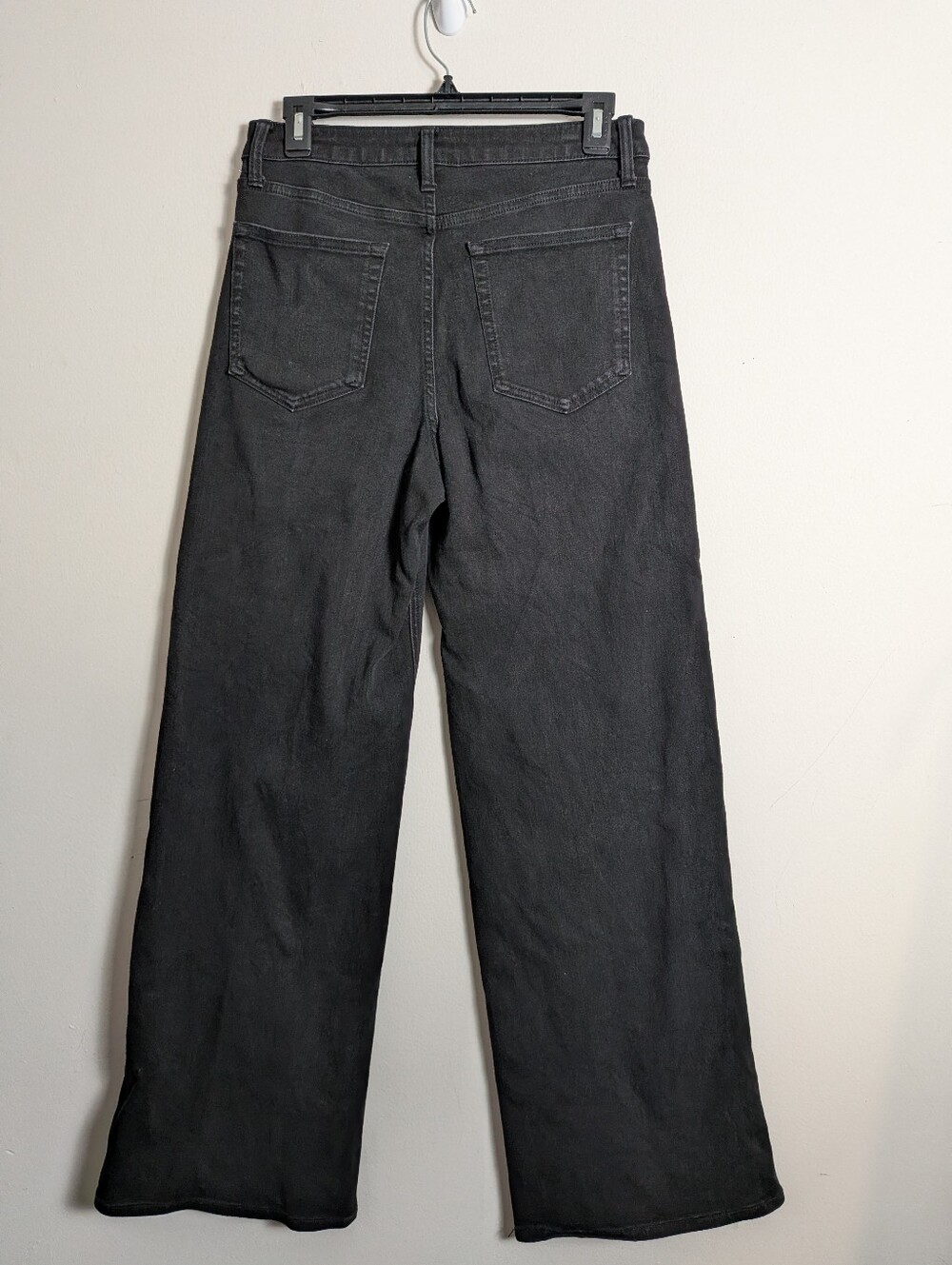 Quince Jeans Stretch Wide Leg Black High Rise Sz 27 Organic Cotton - Picture 2 of 9